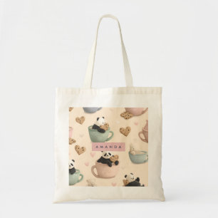 Bolsa Tote Panda e Padrão de Urso Cuta Personalizados