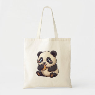 Bolsa Tote Panda eating a cookie