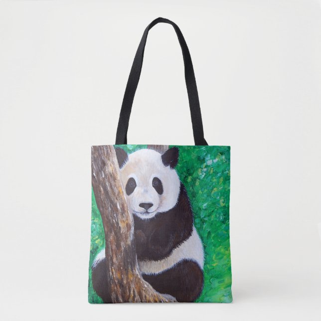 Bolsa Tote Panda em pintura em árvore (Frente)