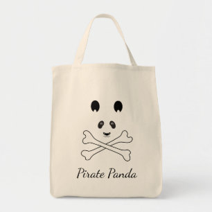 Bolsa Tote Panda engraçada preto e branco personalizada do