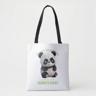 Bolsa Tote Panda, eu não sou teimoso, meu jeito é sempre corr