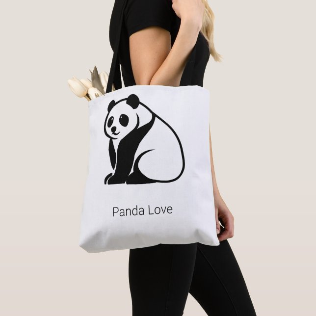 Bolsa Tote Panda Geométrico Minimalista (Close Up)