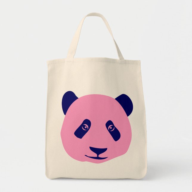 Bolsa Tote Panda - Rosa e Azul (Frente)