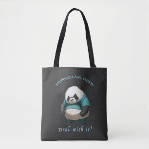 Bolsa Tote Panda Stubborn Lida Com Isso Engraçado Adorável