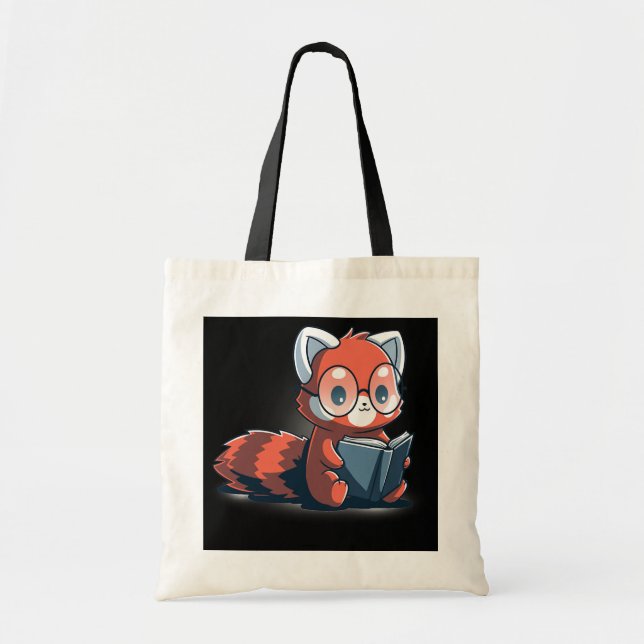 Bolsa Tote Panda Tee Bem Lida Panda Bookworm Bem (Frente)