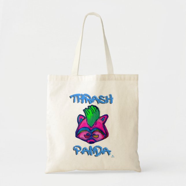 Bolsa Tote Panda Thrash Humorístico Cartoon Racoon Punk (Frente)
