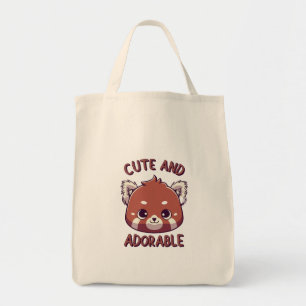 Bolsa Tote Panda Vermelha Bonita e Adorável