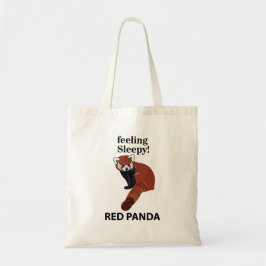 Bolsa Tote Panda Vermelha Sentindo Sonolência Engraçado Panda