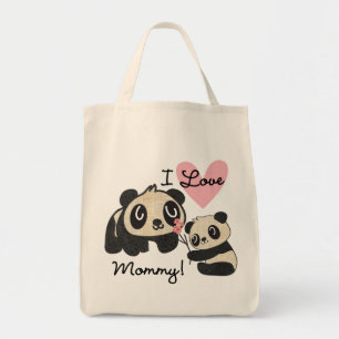 Bolsa Tote Pandas eu amo mamães