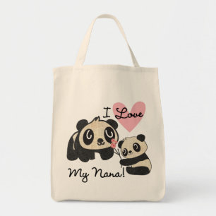 Bolsa Tote Pandas eu amo minha Nana