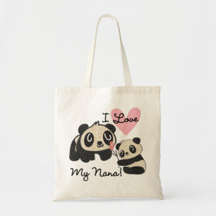 Bolsa Tote Pandas eu amo minha Nana