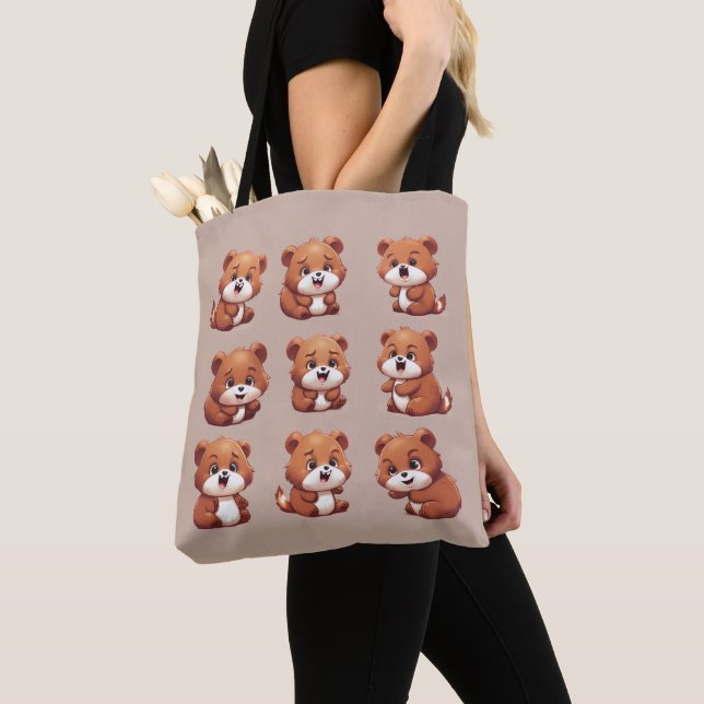 Bolsa Tote Pandas Vermelhas (Close Up)