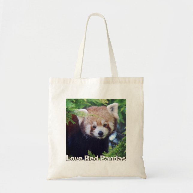 Bolsa Tote Pandas vermelhas do amor (Frente)
