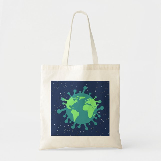 Bolsa Tote Pandemia Global (Partícula Vírus) (Infecção Viral) (Frente)