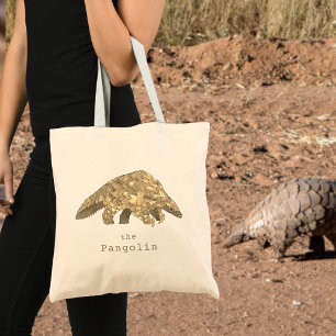 Bolsa Tote Pangolin Animal Art.