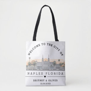 Bolsa Tote Panorama de Naples Flórida – Favor de casamento pe