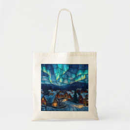 Bolsa Tote Panoramic Stained Glass Winter Village