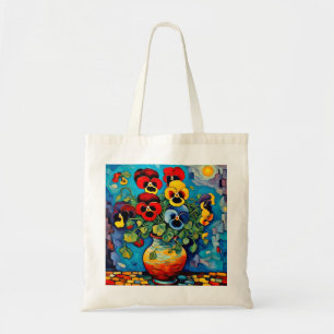 Bolsa Tote Pansias mistas em vasos