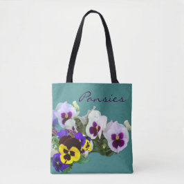 Bolsa Tote Pansies por todo o lado no saco