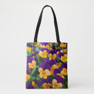 Bolsa Tote Pansy Bloom: Fechamento da Bela do Jardim.