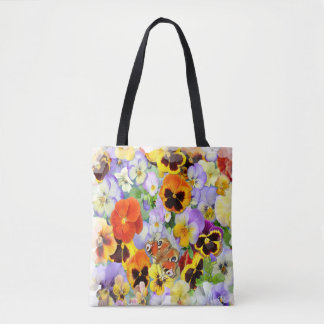 Bolsa Tote Pansy e Borboleta