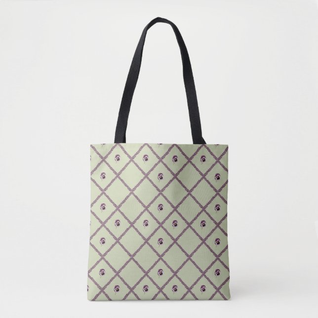 Bolsa Tote Pansy Lattice All over print tote.  (Frente)