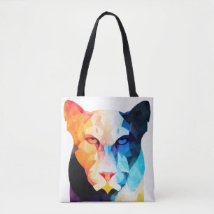 Bolsa Tote Pantera Natureza Selvagem Pintura De Cor Animal