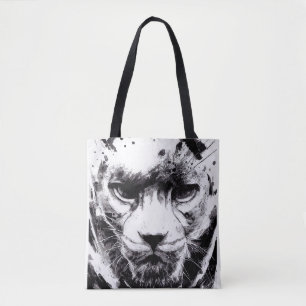 Bolsa Tote Pantera Natureza Selvagem Pintura Espirética Livre