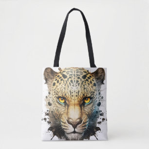 Bolsa Tote Panther Retrato Animal Pintura Animais Selvagem ao