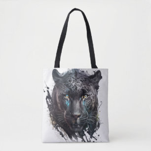 Bolsa Tote Panther Retrato Animal Pintura Animais Selvagem ao