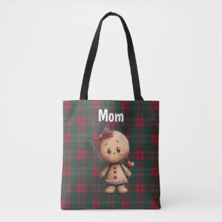 Bolsa Tote Pão de gengibre de Natal fofo personalizado