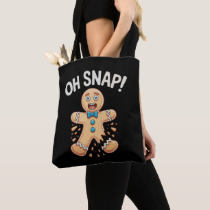 Bolsa Tote Pão de gengibre Oh Snap Natal Biscoito Assado Nata