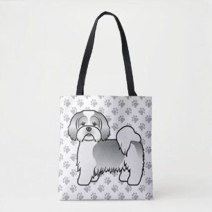 Bolsa Tote Pão E Cachorro De Lhasa Branca