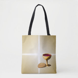 Bolsa Tote Pão e Páscoa de vinho Passagem Santa Comunhão
