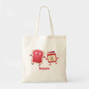 Bolsa Tote Pão e personagens de desenho animados de geleia e