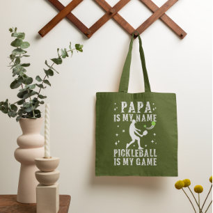 Bolsa Tote PAPA é meu nome PICKLEBALL é meu presente de jogo 