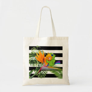 Bolsa Tote Papagaio, Caudata, Folhas de Palmeira, Listras