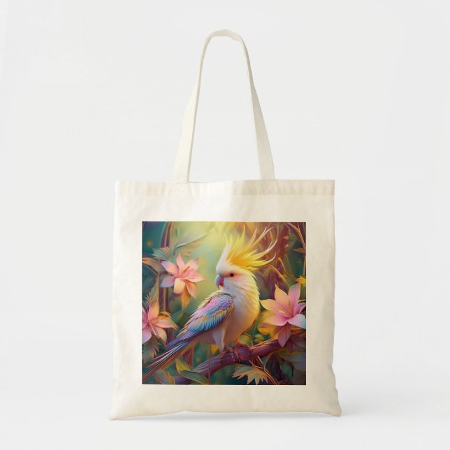 Bolsa Tote Papagaio de Asa Iridescente Fantasia (Frente)