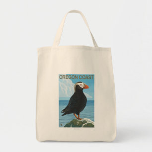 Bolsa Tote Papagaio-do-mar adornado costa de Oregon
