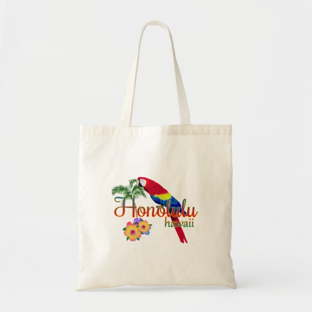 Bolsa Tote Papagaio Tropical Honolulu Hawaii (Frente)