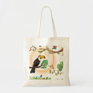 Bolsa Tote Papagaio Tropical Toucan & Folhas da Selva Estétic