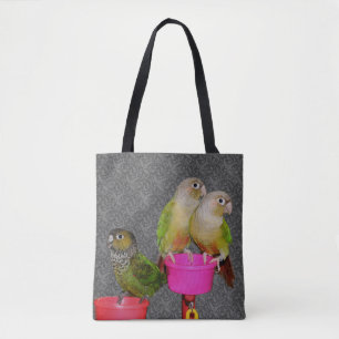 Bolsa Tote Papagaios Conure Bebê Animal 