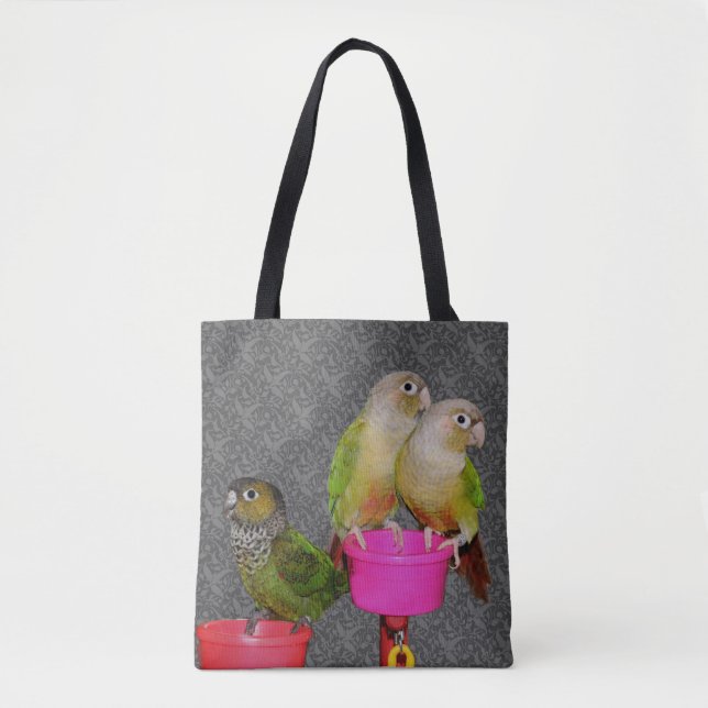 Bolsa Tote Papagaios Conure Bebê Animal  (Frente)