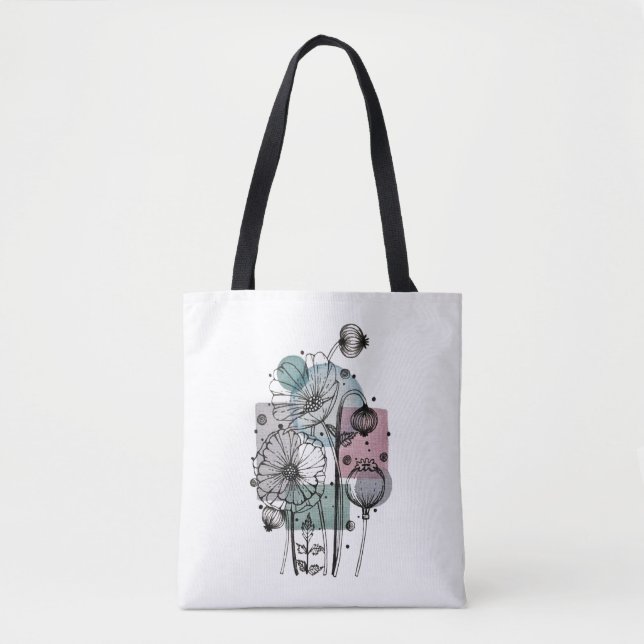 Bolsa Tote Papagaios Em Tinta E Aquarela (Frente)