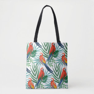 Bolsa Tote Papagaios Tropicais: Palma Esmagada Sem Olhos