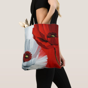 Bolsa Tote Papagaios vermelhos e brancos