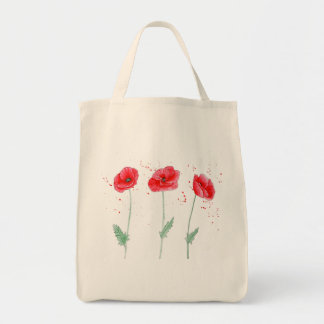 Bolsa Tote Papagaios vermelhos em aquarelas