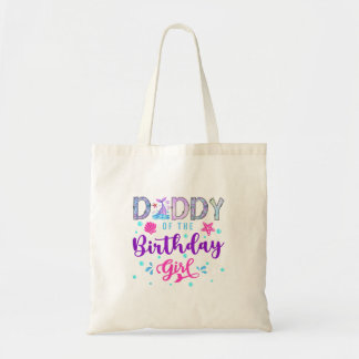 Bolsa Tote Papai da Sereia de Aniversário Menina de 1º Aniver