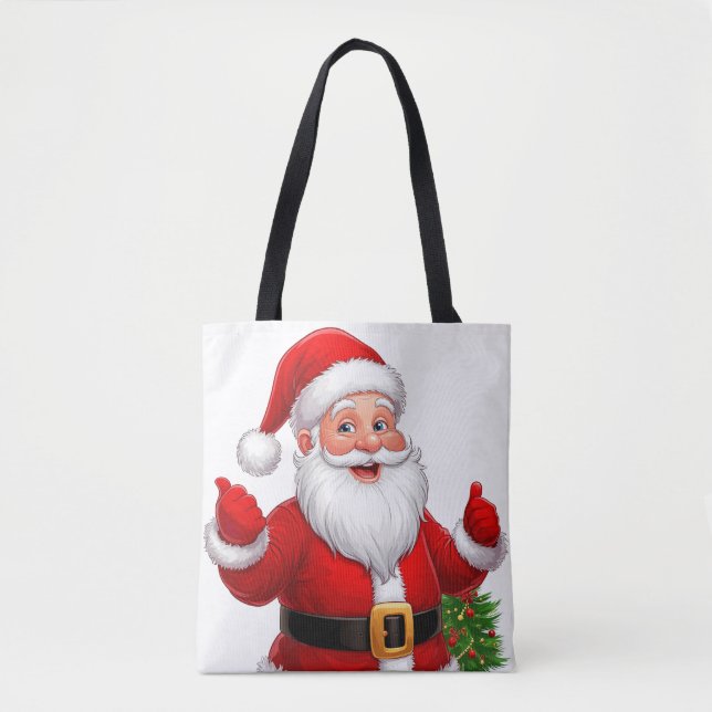 Bolsa Tote Papai Noel Alegre (Frente)