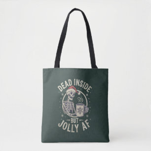 Bolsa Tote Papai Noel Caveira Morto por Dentro Natal Vintage